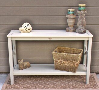 Pebble Lane Living Bridgeport Outdoor Wood Patio Console Bar Table - Off-Whtie