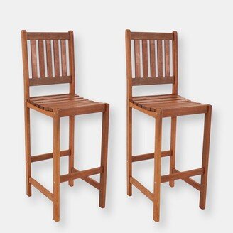 Sunnydaze Decor Sunnydaze Meranti Wood Outdoor Bar-Height Chairs