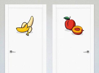 Banana & Peach Bathroom Vinyl Decal For Refrigerator, Walls, Windows Any Smooth/Flat Surface