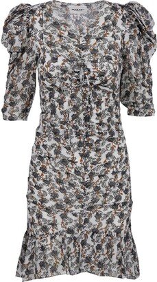 Floral Printed Short-Sleeved Mini Dress