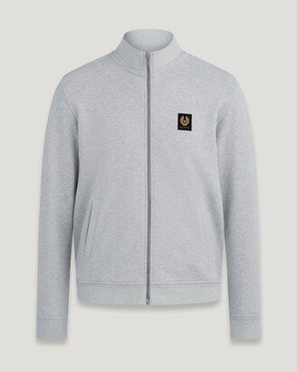 Cotton Fleece Full Zip Sweatshirt In Old Silver Heather