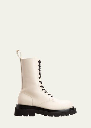 Calfskin Lace-Up Combat Boots