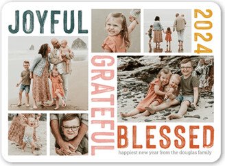 New Year's Cards: Generous Gratitude New Year's Card, White, 6X8, New Year, Matte, Signature Smooth Cardstock, Rounded