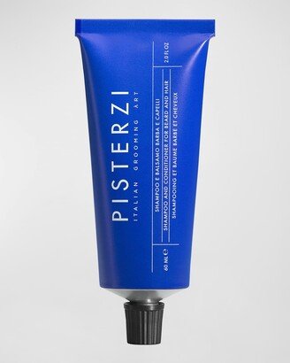 PISTERZI Shampoo And Conditioner For Beard And Hair, 2 oz.