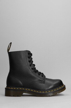 1460 Pascal Combat Boots In Black Leather-AB