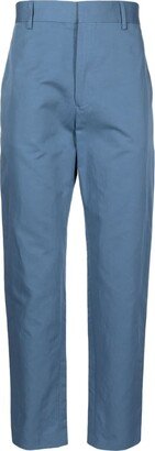 Cotton-Linen Blend Tapered Trousers