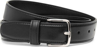 Classic black silver buckle belt