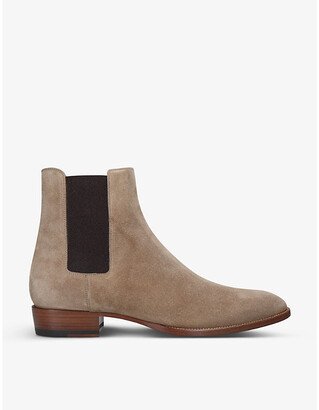 Mens Taupe Wyatt Suede Chelsea Boots