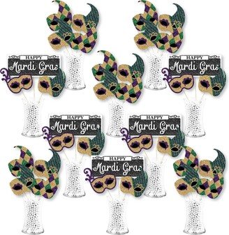 Big Dot Of Happiness Mardi Gras - Masquerade Centerpiece Sticks - Showstopper Table Toppers - 35 Pc