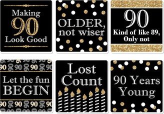 Big Dot Of Happiness Adult 90th Birthday - Funny Party Decor - Drink Coasters - Set of 6