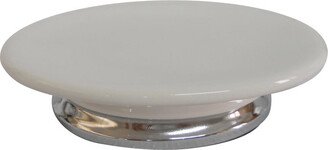 Teamson Home Bathroom Soap Dish Ceramic Ceasar Ivory/Silver AC12202