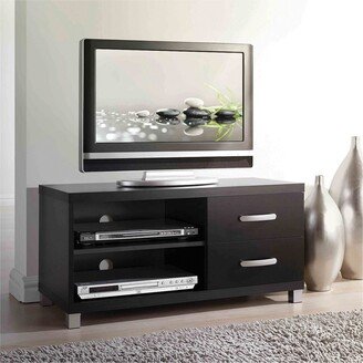 EDWINRAYLLC Modern high-end Modern TV Stand with Storage for TVs Up To 40, Black Suitable for living room, bedroom