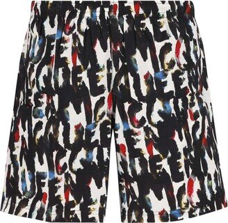 Watercolour Graffiti Swim Shorts