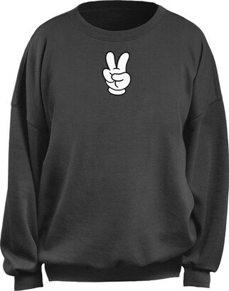 Women's Junior's Peace Hand Oversized Fleece-AC