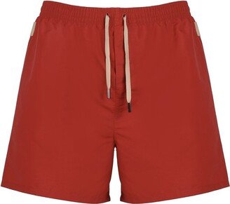 Drawstring Logo Patch Swim Shorts