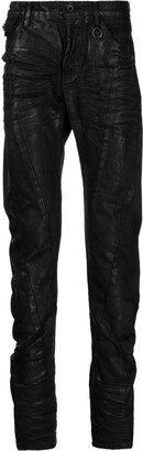 Seamed skinny cotton trousers