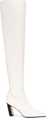 Marfa Classic Over The Knee Heel Boot in White