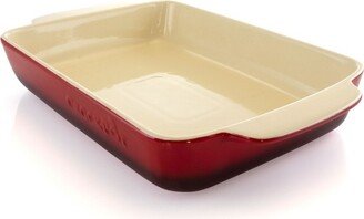 Artisan 5.6 Quart Stoneware Bake Pan in Red
