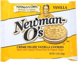 Newman's Own Organics Creme Filled Cookies - Vanilla - Case of 6 - 13 oz.