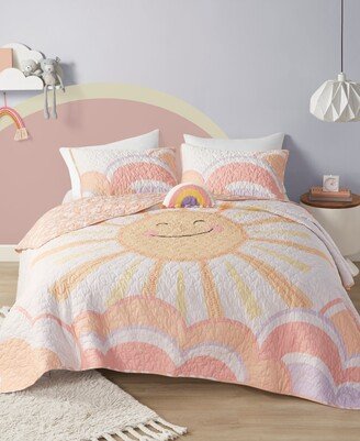 Kids Dawn Sunshine 3-Pc. Coverlet Set, Twin - Yellow, Coral