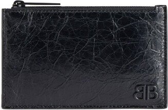 Monaco crinkled-leather cardholder