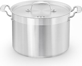 8-Quart Stainless Steel Stockpot - 18/8 Food Grade Heavy Duty Large Stock Pot for Stew, Simmering, Soup, Includes Lid