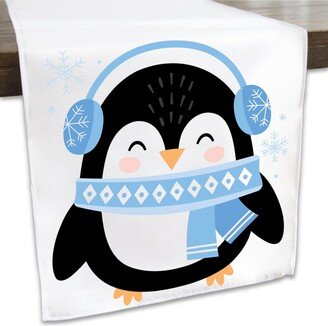 Big Dot of Happiness Winter Penguins - Holiday and Christmas Party Dining Tabletop Decor - Cloth Table Runner - 13 x 70 inches