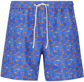 All-Over Printed Drawstring Swim Shorts-AI