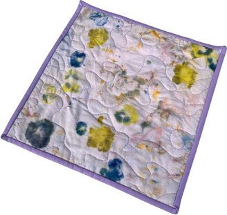 Floral Dyed Quilted Table Topper Or Wall Hanging