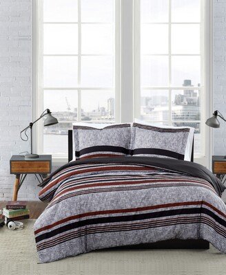 Warren Stripe 3 Piece Duvet Cover Set, Full/Queen