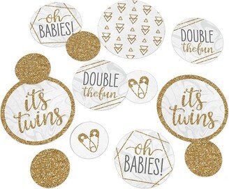 Big Dot of Happiness It's Twins - Gold Twins Baby Shower Giant Circle Confetti - Party Decorations - Large Confetti 27 Count