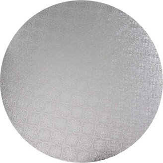 O'Creme Silver Wraparound Cake Pastry Round Drum Board 1/4 Inch Thick, 18 Inch Diameter - Pack of 10