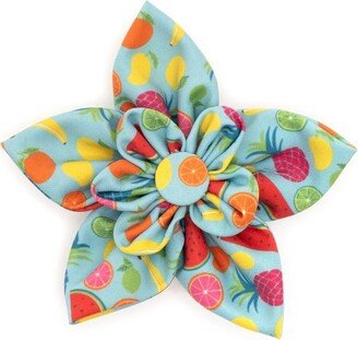 The Worthy Dog Tutti Frutti Adjustable Flower Accessory - Blue - S