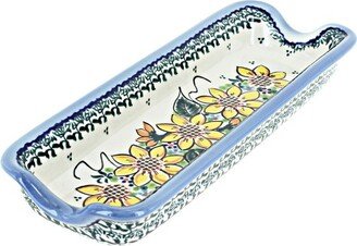 Blue Rose Pottery Blue Rose Polish Pottery Summer Picnic Corn on the Cob Plate