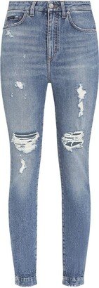 Distressed Slim Jeans-AE