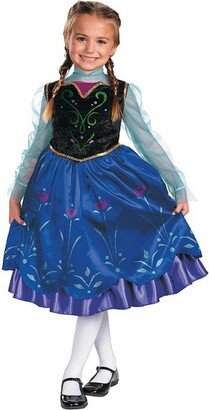 Girls' Disney Frozen Anna Deluxe Costume - Size - Blue