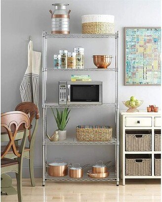 No 5-Tier Wire Shelving Unit, Steel Storage Rack for Office Kitchen