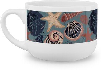 Mugs: Seashells And Slate - Multi Latte Mug, White, 25Oz, Multicolor
