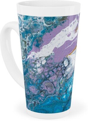 Mugs: Flow Painting - Blue Tall Latte Mug, 17Oz, Blue