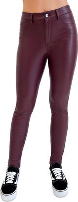 Juniors' High-Rise Faux-Leather Skinny Pants