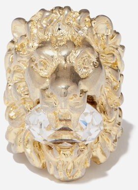 Lion Crystal-embellished Ring