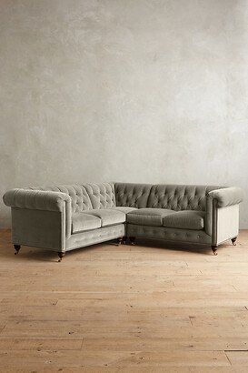 Velvet Lyre Chesterfield Sectional, Hickory-AA