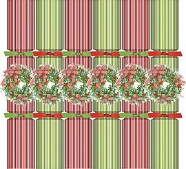 Ribbon Stripe Wreath Christmas Crackers, Set of 6