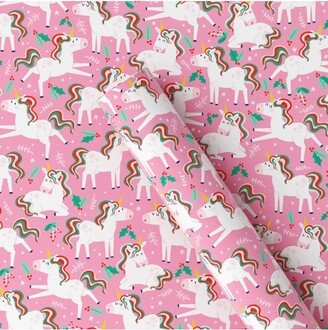50 sq ft Unicorn Christmas Gift Wrap Pink - Wondershop™