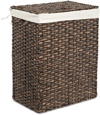 Foldable Rectangular Laundry Hamper with Lid & Canvas Liner