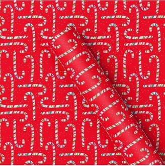 25 sq ft Candy Cane Christmas Gift Wrap Red - Wondershop™