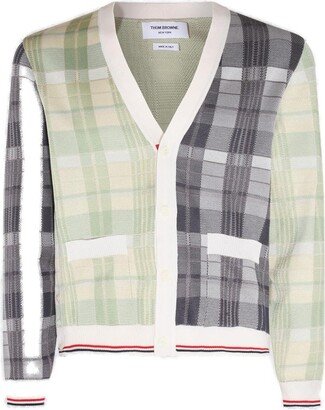 Checked Buttoned Cardigan-AA