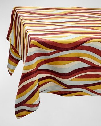 Landscape Multicolor Linen Sateen Tablecloth, 70 x 90