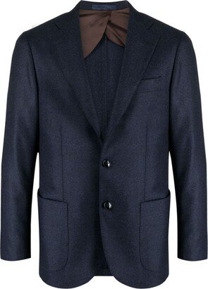 Notched-Lapel Single-Breasted Blazer-AO