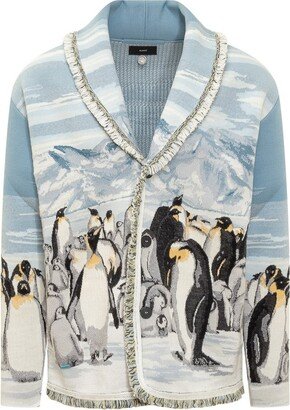 Postcard From Antarctica Jacquard Fringed Cardigan